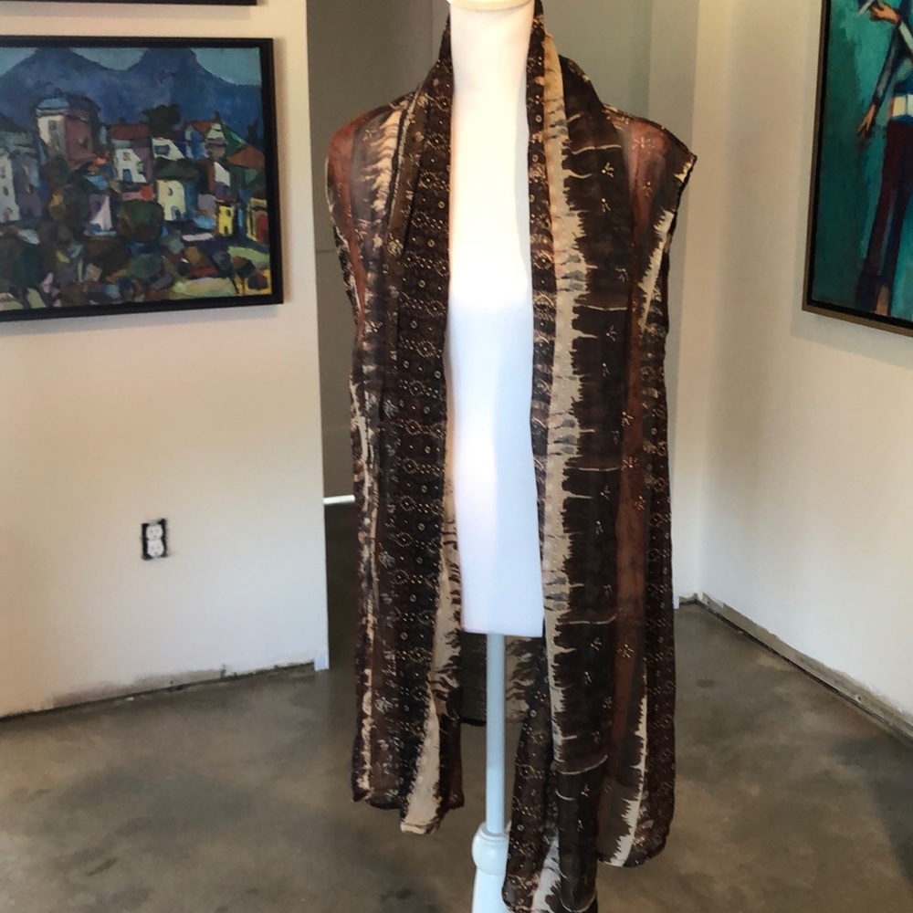 Coldwater Creek Sheer Bohemian Wrap Cardigan, Western Style *One Size